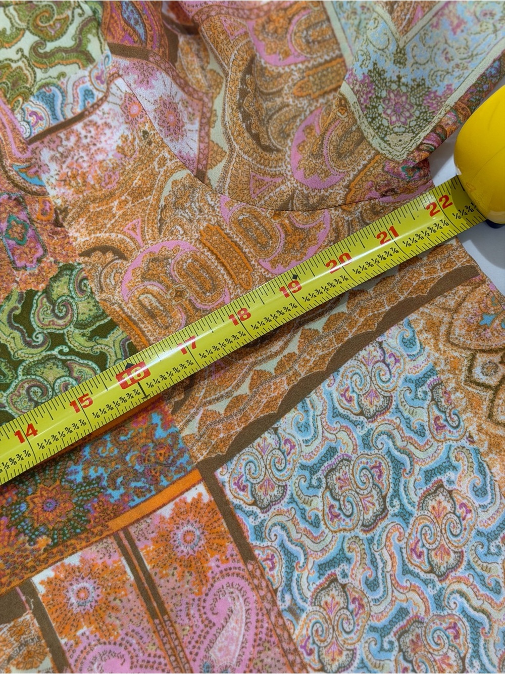 Rose + Olive Patchwork Paisley Button Down Blouse Size L Boho Multicolor - Picture 8 of 10